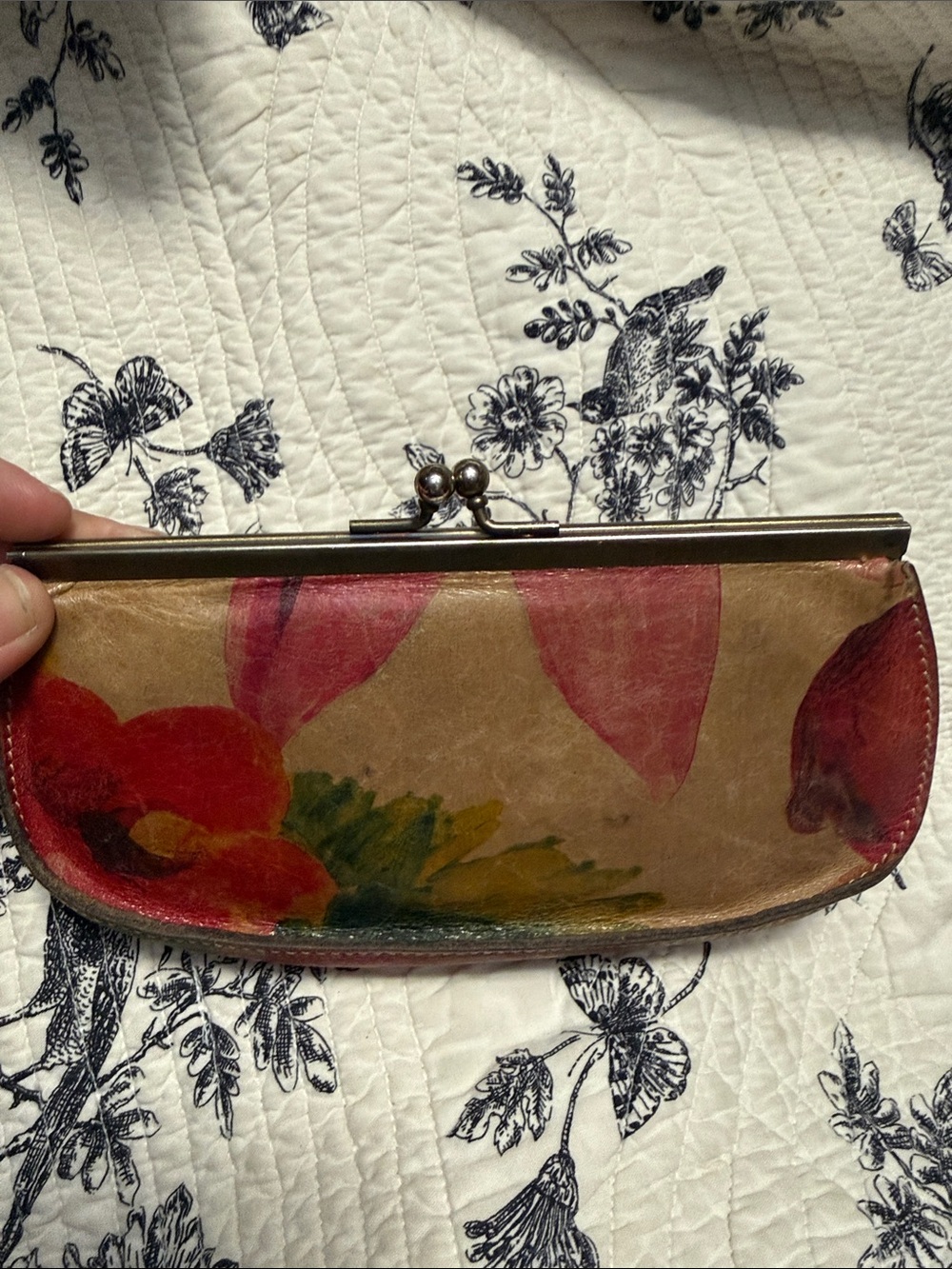Patricia Nash floral red wallet kisslock